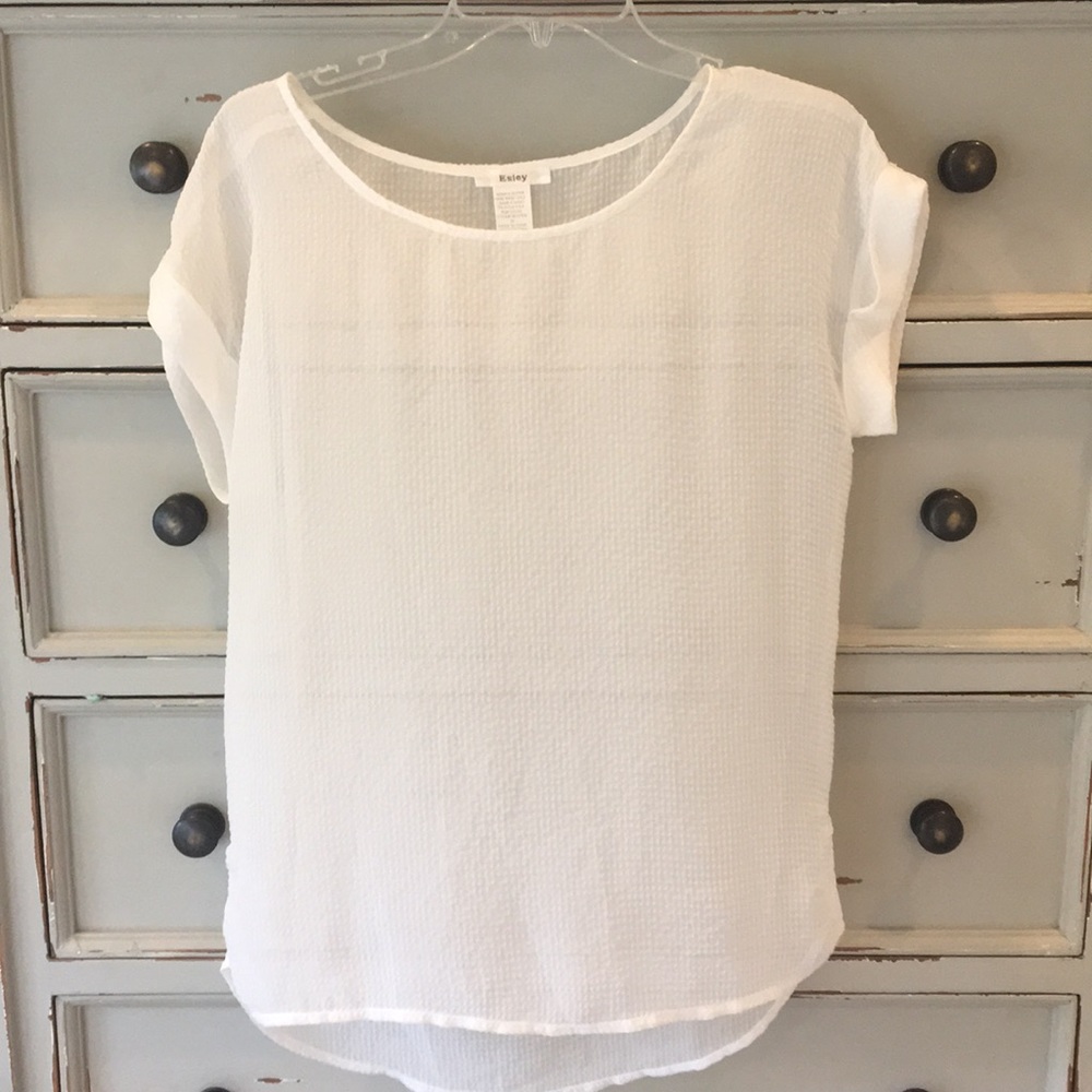 White, sheer top